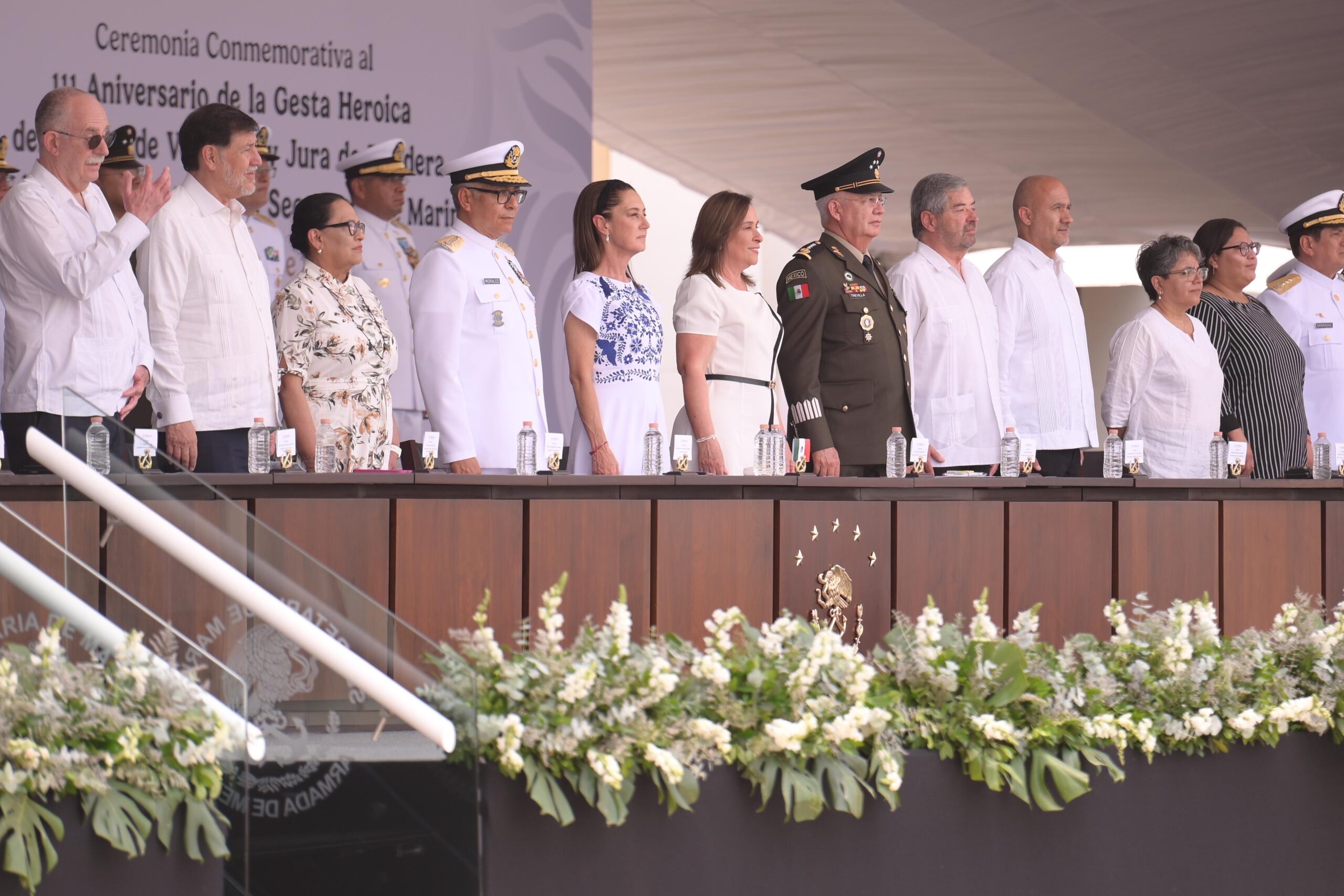 Rocío Nahle acompaña a la presidentaClaudia Sheinbaumen el 111 aniversario de la Gesta Heroica de 1914